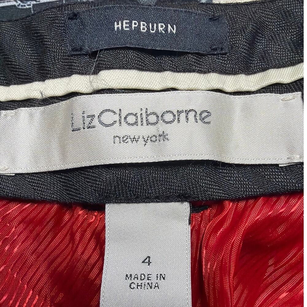 Liz Claiborne Hepburn Pants Wool Plaid Wide Leg 4 Tartan High Rise Preppy - Picture 8 of 10